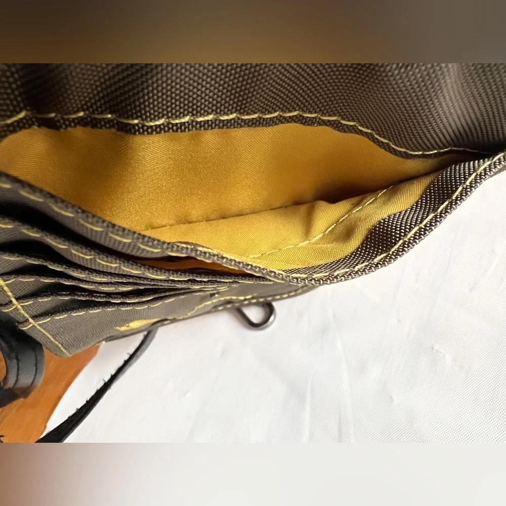 Mosey Life Wristlet Wallet Card Holder khaki color yellow embroidery logo nWOT